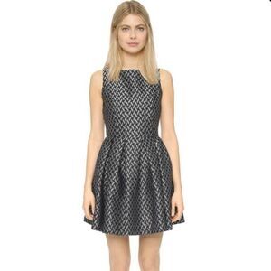 Cupcakes & Cashmere Black Jacquard Fit & Flare Dress